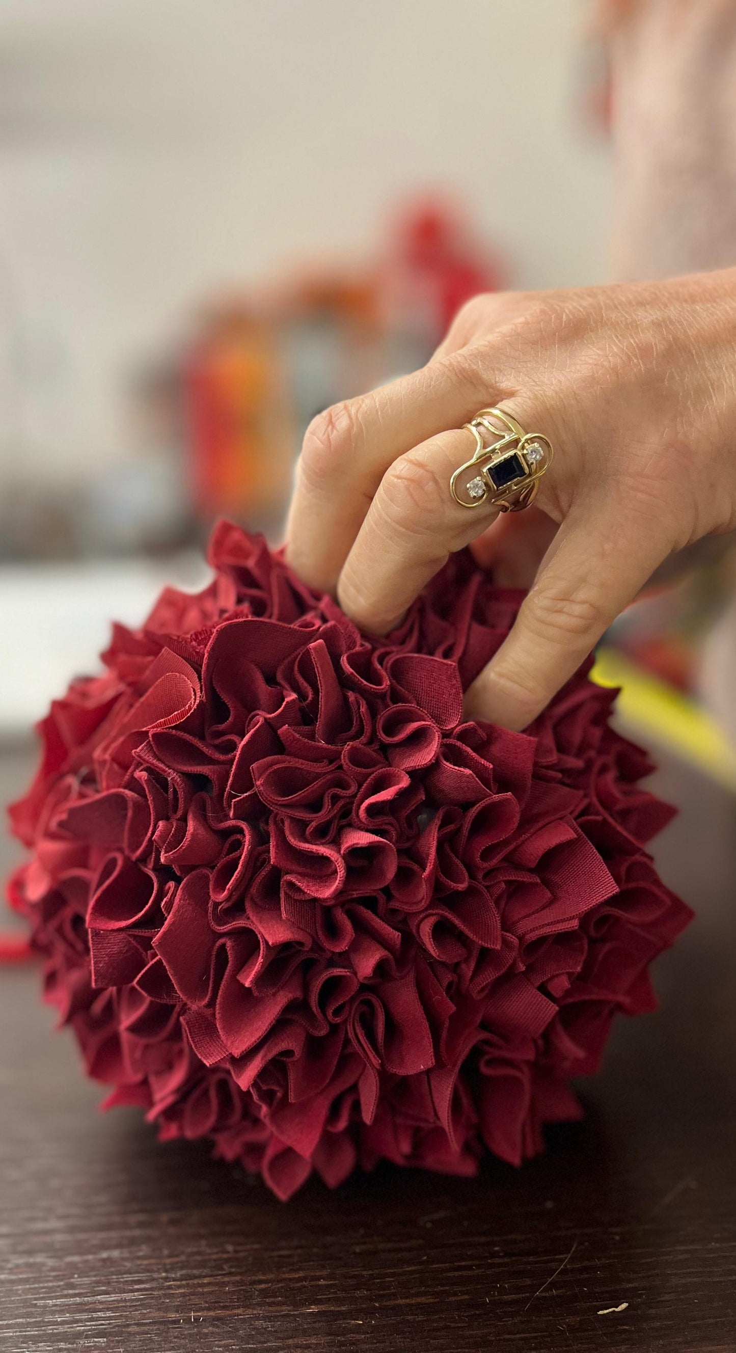 Palla Decorativa Natalizia Artigianale in Tessuto