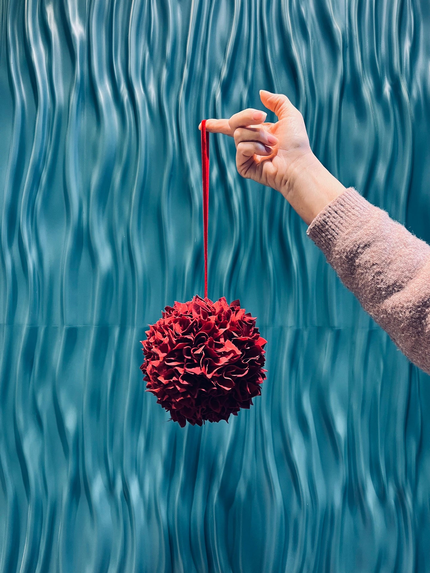 Palla Decorativa Natalizia Artigianale in Tessuto